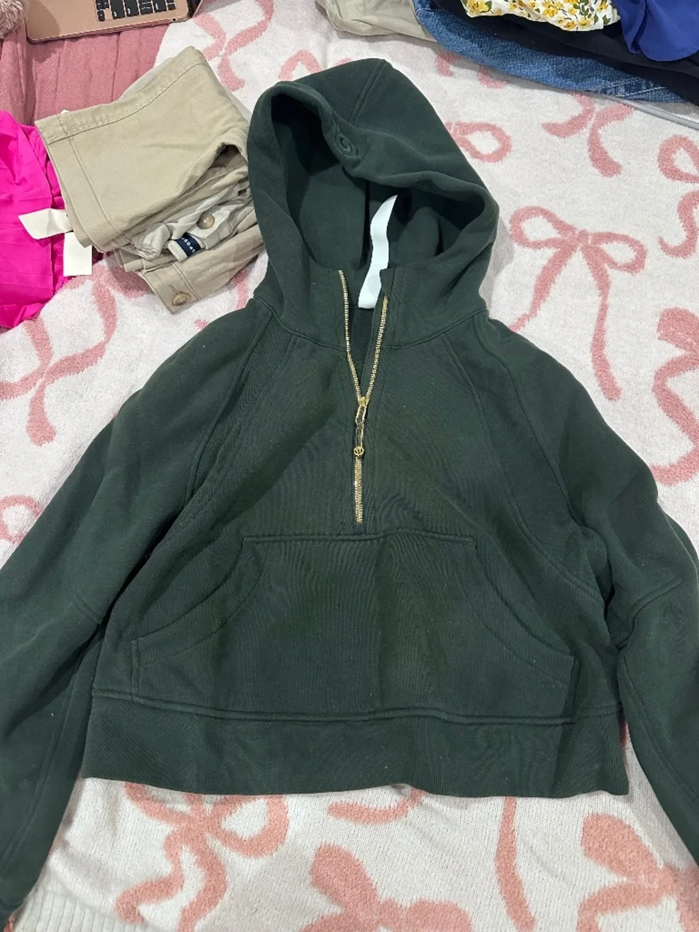 Lululemon Scuba Oversized Half Zip Hoodie XS/S Dark Green